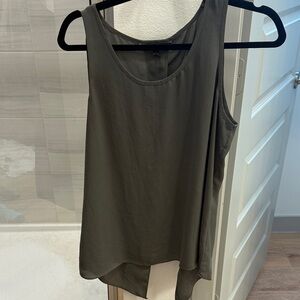 Split Back Olive Green Women's Tank